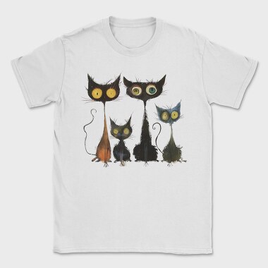 Whimsical Feline Family, Tricou Barbati (Unisex)
