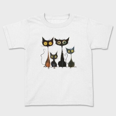 Whimsical Feline Family, Tricou Copii