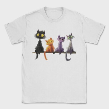 Whimsical Feline Friends, Tricou Barbati (Unisex)