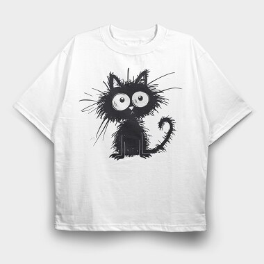 Whimsical Feline Lover, Tricou Oversize Barbati (Unisex)