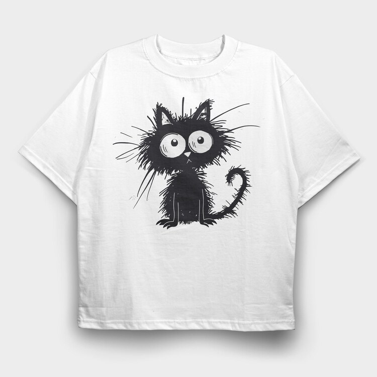 Whimsical Feline Lover, Tricou Oversize Barbati (Unisex)