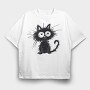Whimsical Feline Lover, Tricou Oversize Barbati (Unisex)