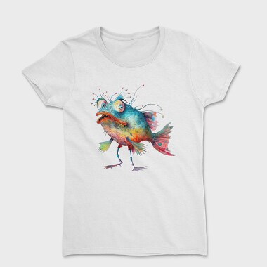 Whimsical Fish Monster, Tricou Femei