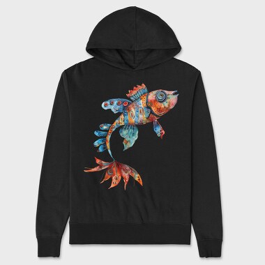 Whimsical Fish Tail, Hanorac Oversize Barbati (Unisex)