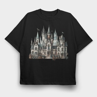 Whimsical Gothic Castle, Tricou Oversize Barbati (Unisex)