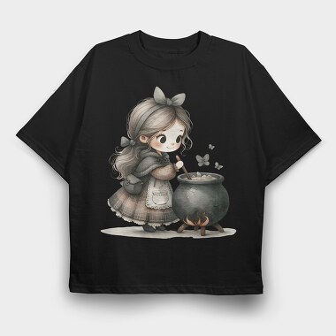 Whimsical Gothic Cauldron, Tricou Oversize Barbati (Unisex)