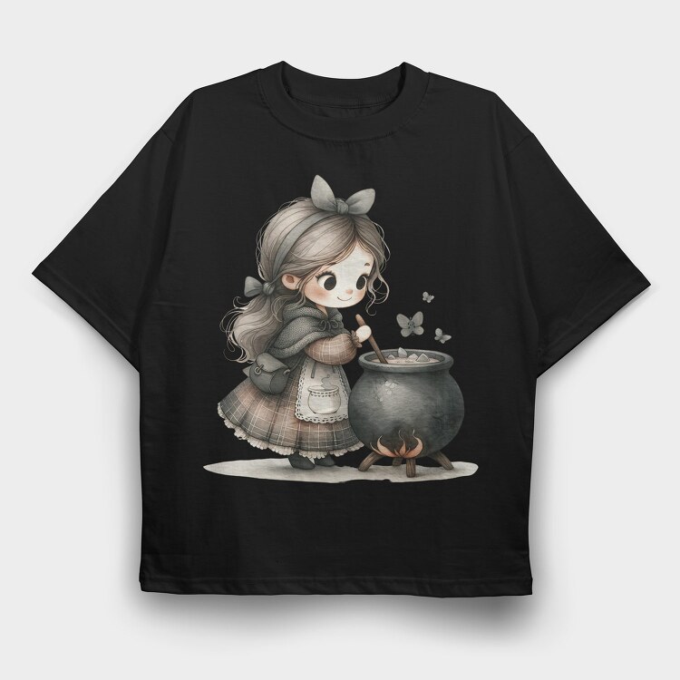 Whimsical Gothic Cauldron, Tricou Oversize Barbati (Unisex)