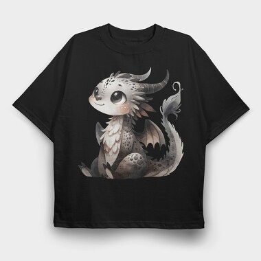 Whimsical Gothic Dragon, Tricou Oversize Barbati (Unisex)