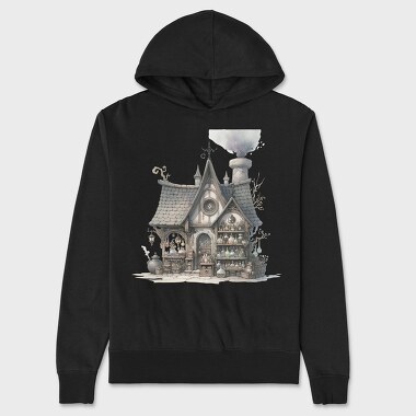 Whimsical Gothic House, Hanorac Oversize Barbati (Unisex)