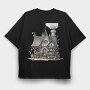 Whimsical Gothic House, Tricou Oversize Barbati (Unisex)