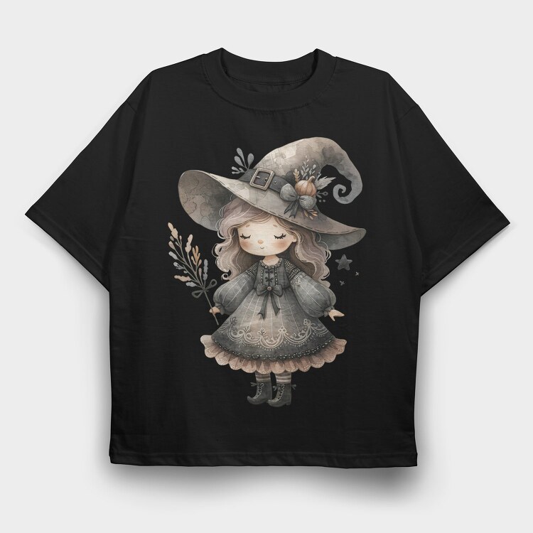 Whimsical Gothic Witch, Tricou Oversize Barbati (Unisex)