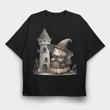 Whimsical Halloween Castle, Tricou Oversize Barbati (Unisex)