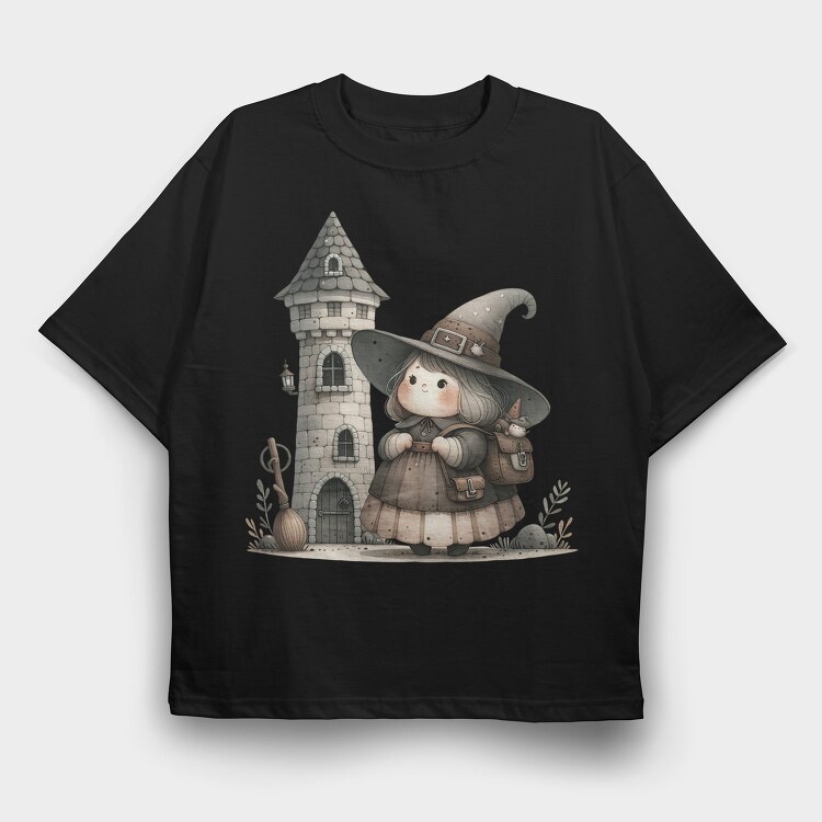 Whimsical Halloween Castle, Tricou Oversize Barbati (Unisex)