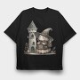 Whimsical Halloween Castle, Tricou Oversize Barbati (Unisex)