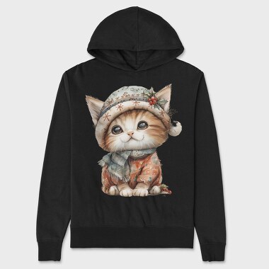 Whimsical Kitten Hat, Hanorac Oversize Barbati (Unisex)