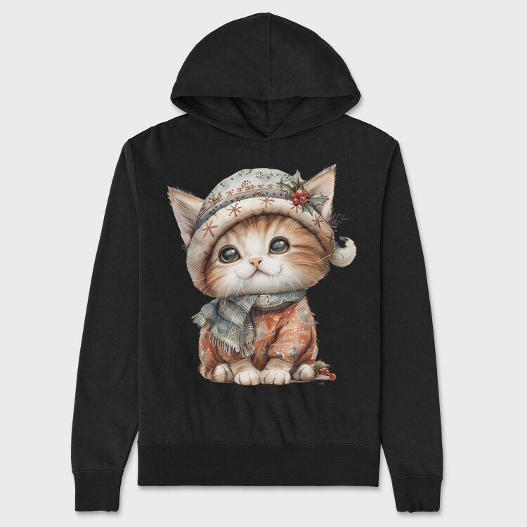 Whimsical Kitten Hat, Hanorac Oversize Barbati (Unisex)