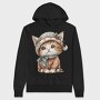 Whimsical Kitten Hat, Hanorac Oversize Barbati (Unisex)