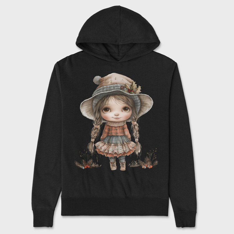 Whimsical Snow Princess, Hanorac Oversize Barbati (Unisex)