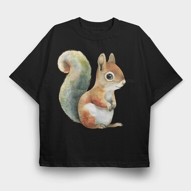 Whimsical Squirrel, Tricou Oversize Barbati (Unisex)