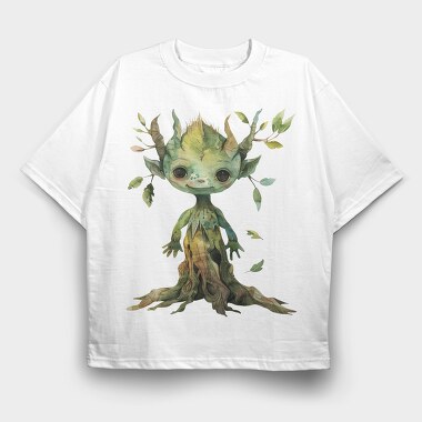 Whimsical Tree Gnome, Tricou Oversize Barbati (Unisex)