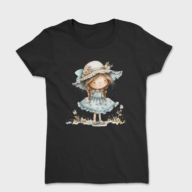 Whimsical Vintage Girl, Tricou Femei