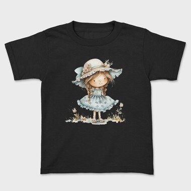 Whimsical Vintage Girl, Tricou Copii