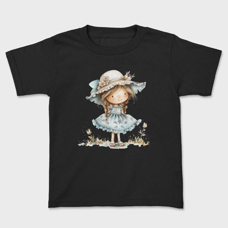 Whimsical Vintage Girl, Tricou Copii