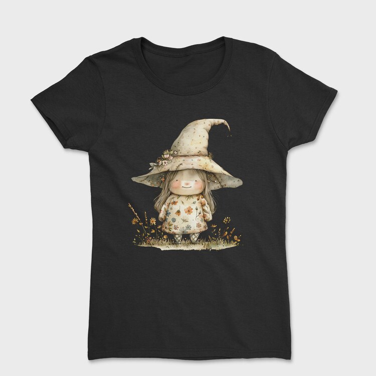 Whimsical Witch Gnome, Tricou Femei