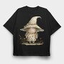 Whimsical Witch Gnome, Tricou Oversize Barbati (Unisex)