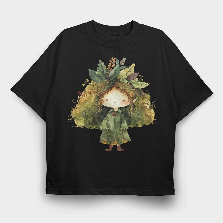 Whimsical Woodland Gnome, Tricou Oversize Barbati (Unisex)
