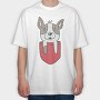 French Bulldog Pocket, Tricou Oversize Barbati (Unisex)