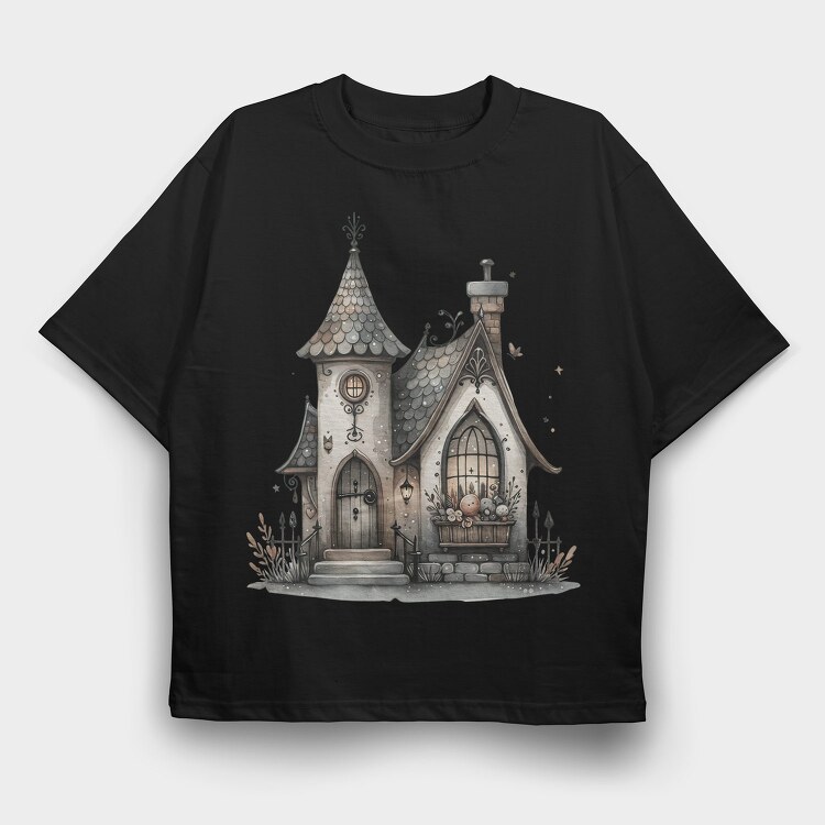 Whimsy Gothic Castle, Tricou Oversize Barbati (Unisex)