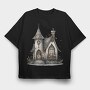Whimsy Gothic Castle, Tricou Oversize Barbati (Unisex)