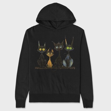 Whiskered Feline Group, Hanorac Oversize Barbati (Unisex)