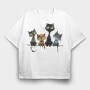 Whiskers Party Ensemble, Tricou Oversize Barbati (Unisex)
