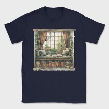 Window Sitting Area Books, Tricou Barbati (Unisex)