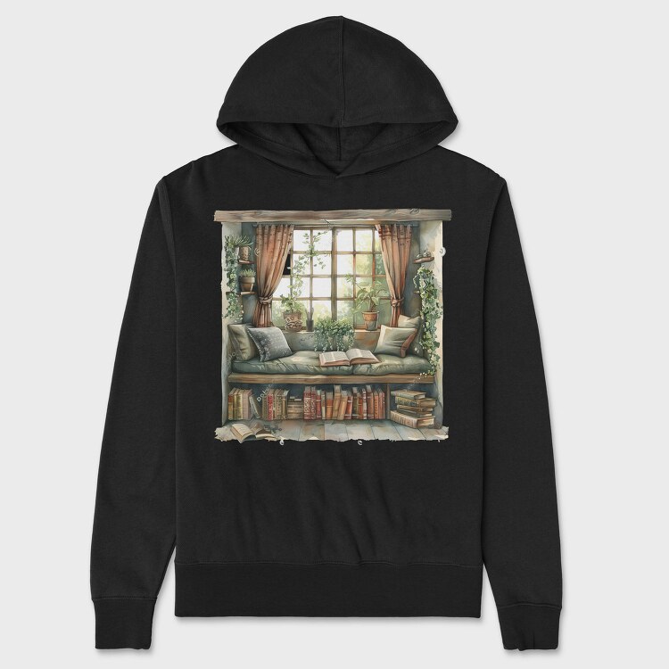 Window Sitting Area Books, Hanorac Oversize Barbati (Unisex)