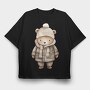Winter Bear Coat, Tricou Oversize Barbati (Unisex)