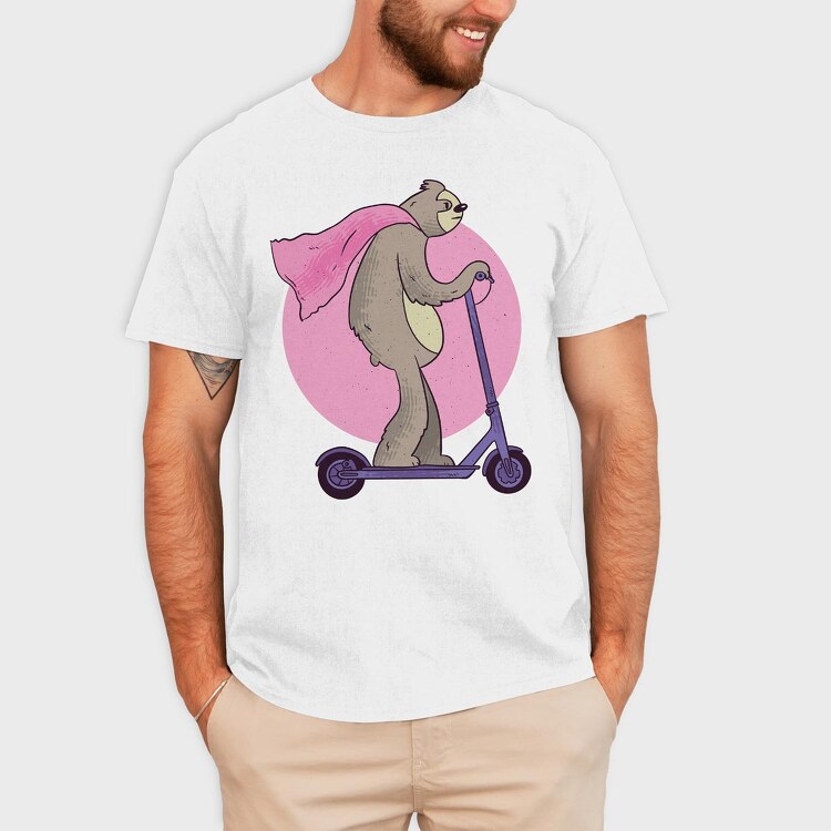 Scooter Sloth, Tricou Barbati (Unisex)