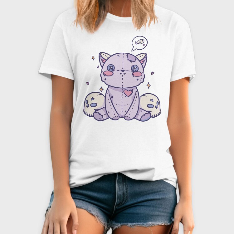 Pastel Goth Stuffed Cat, Tricou Barbati (Unisex)