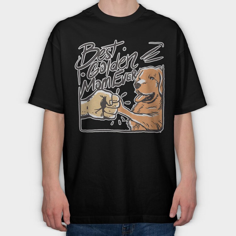 Best Golden Mom Ever Retriever, Tricou Oversize Barbati (Unisex)
