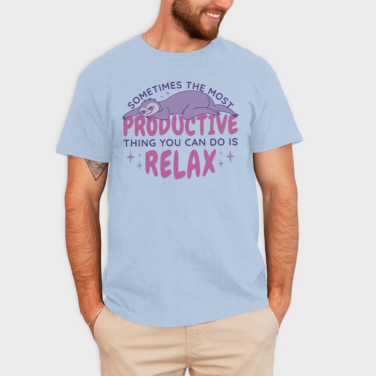 Sloth Animal Anime Sleeping, Tricou Barbati (Unisex)