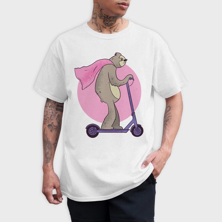 Scooter Sloth, Tricou Barbati (Unisex)