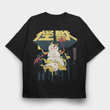 Snowman Monster Japanese Attack, Tricou Oversize Barbati (Unisex)