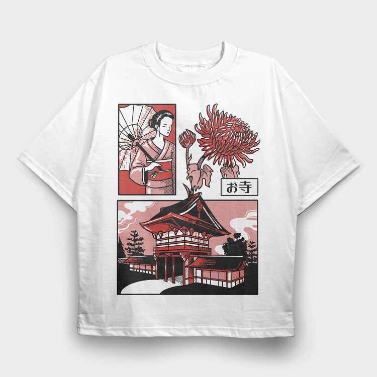 Japanese Comics 7, Tricou Oversize Barbati (Unisex)