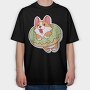 Corgi Donut Joy, Tricou Oversize Barbati (Unisex)