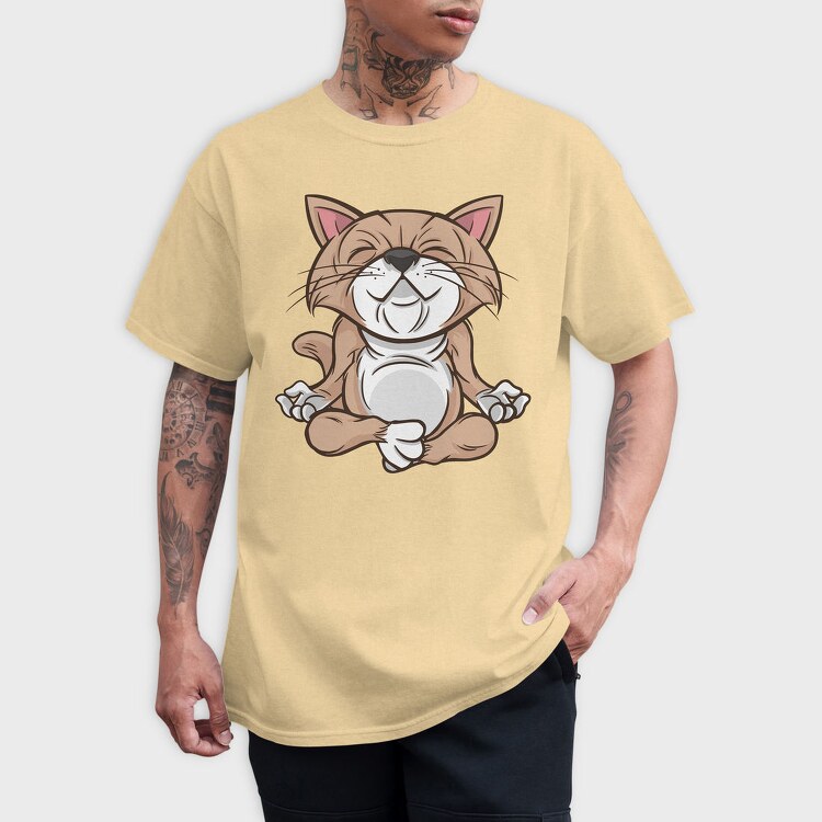 Yoga Cat, Tricou Barbati (Unisex)