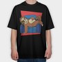 Sloth Animal In Couch, Tricou Oversize Barbati (Unisex)
