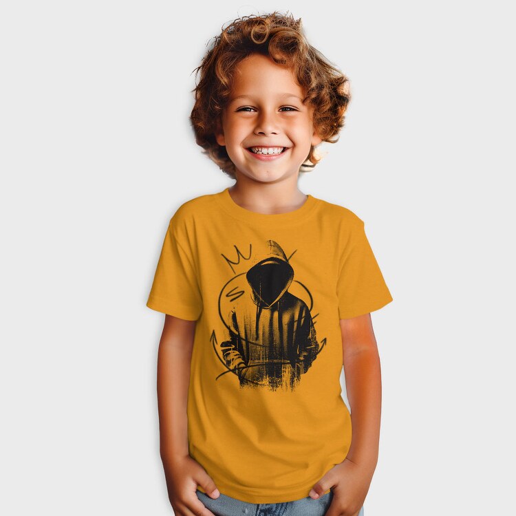 Edgy Urban Hoodie Hip Hop Character, Tricou Copii