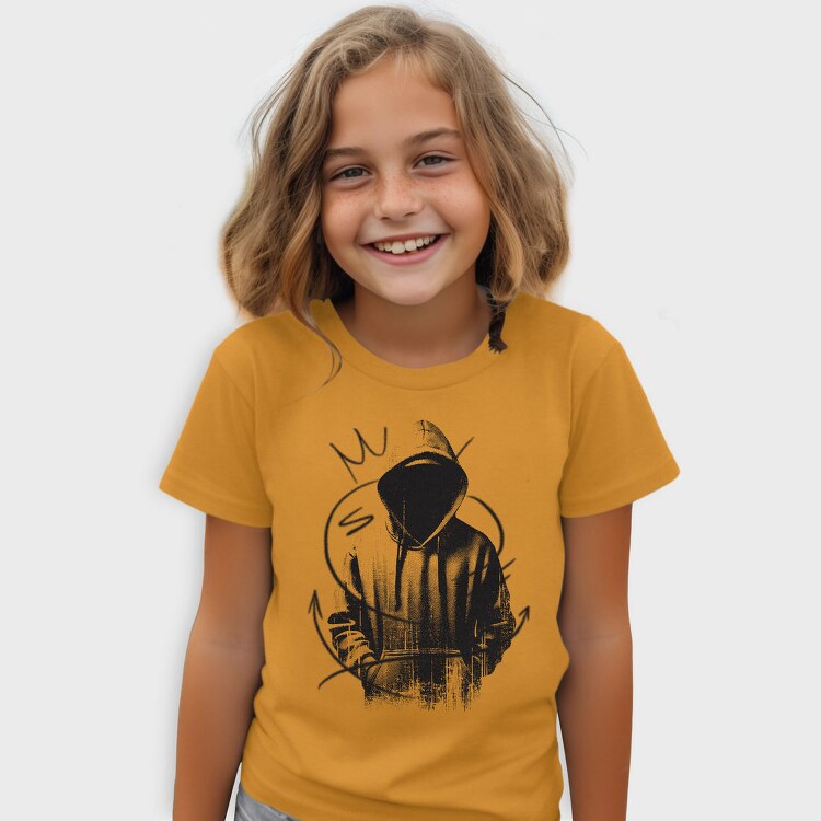 Edgy Urban Hoodie Hip Hop Character, Tricou Copii